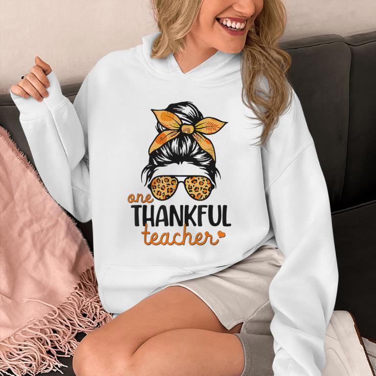 Thanksgiving Shirt Teacher Women Messy Bun Thankful Teacher Unisex Hoodie, funny design Thanksgiving Shirt Teacher Women Messy Bun Thankful Teacher Unisex Hoodie, funny design