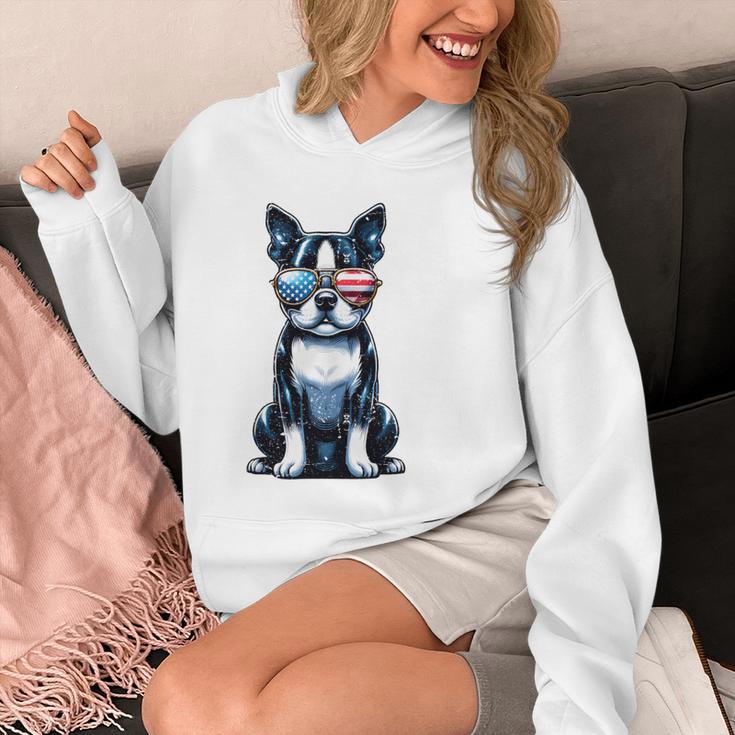 USA Flag Boston Terrier Best Dog Mom Ever 2025 Unisex Hoodie, Couple Gifts, Mom Gifts, Boston Terrier Mom Gifts, funny design