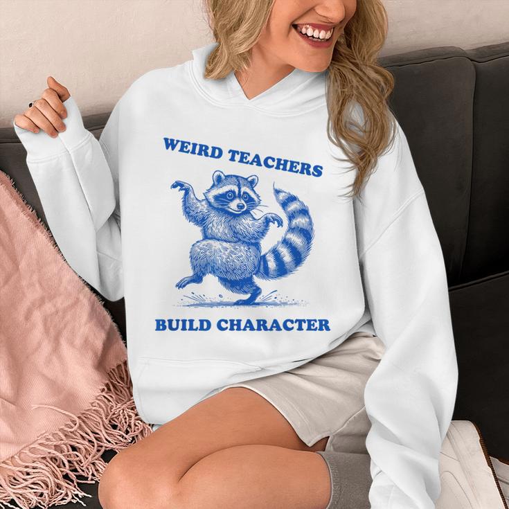 Weird Teachers Build Character Shirt Raccoon Dancing Unisex Hoodie, funny design