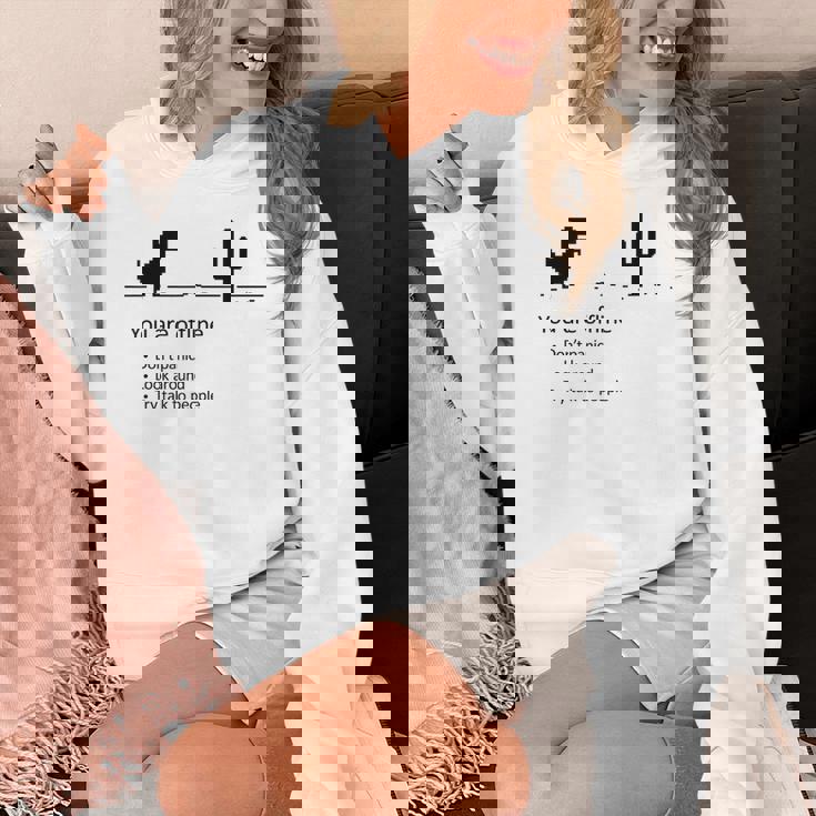 You Are Offline Low Resolution Pixel Dinosaurcreen パーカー