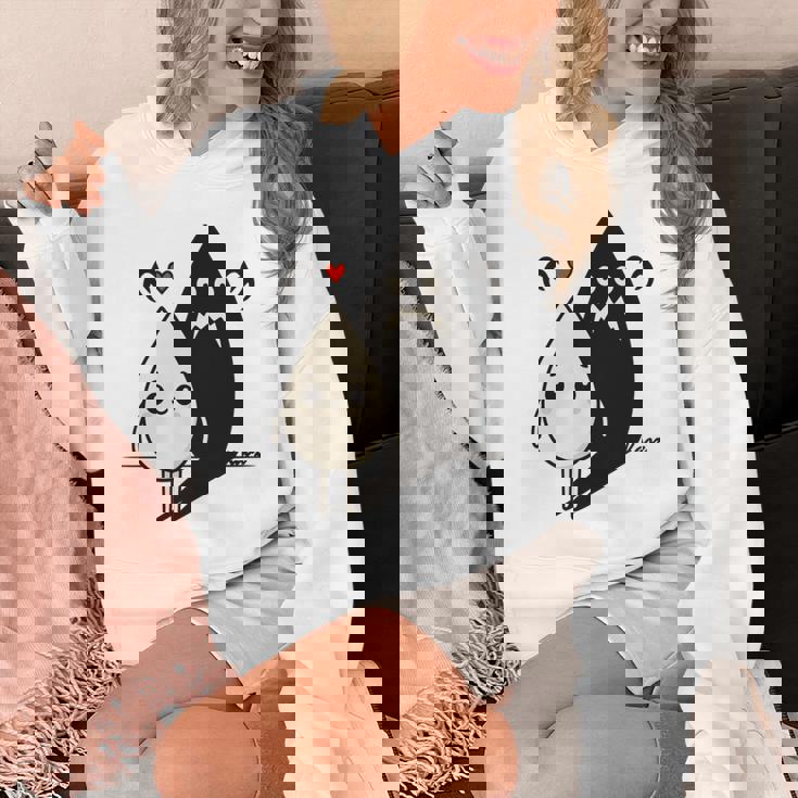 かわいい影モンスター コントラスト イラスト 長袖tシャツ パーカー