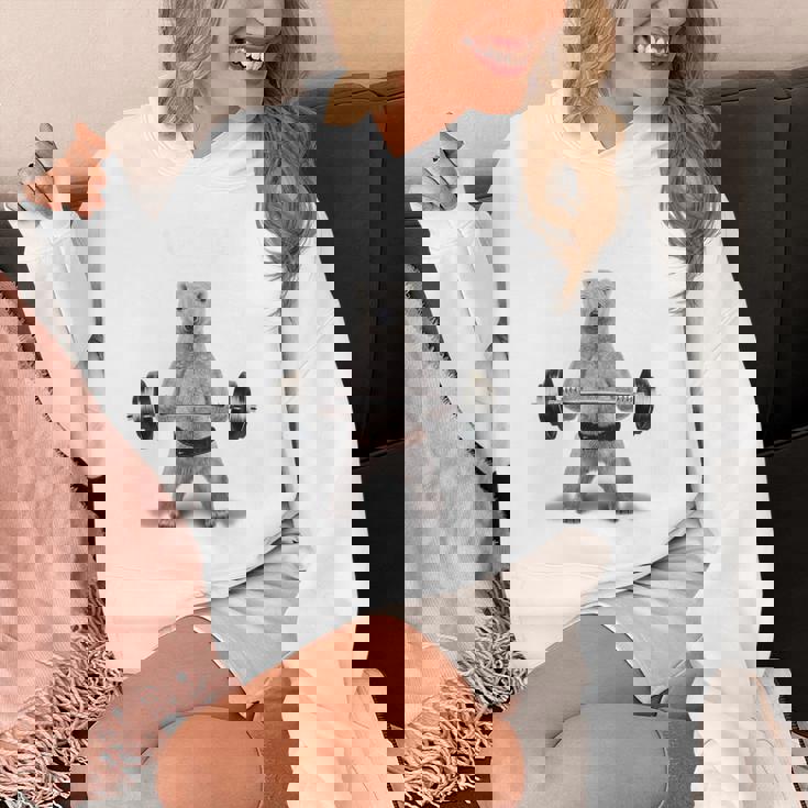 ウェイトリフティング 筋トレ バーベル やる気がないなら家に帰れ 白熊 しろくま パーカー