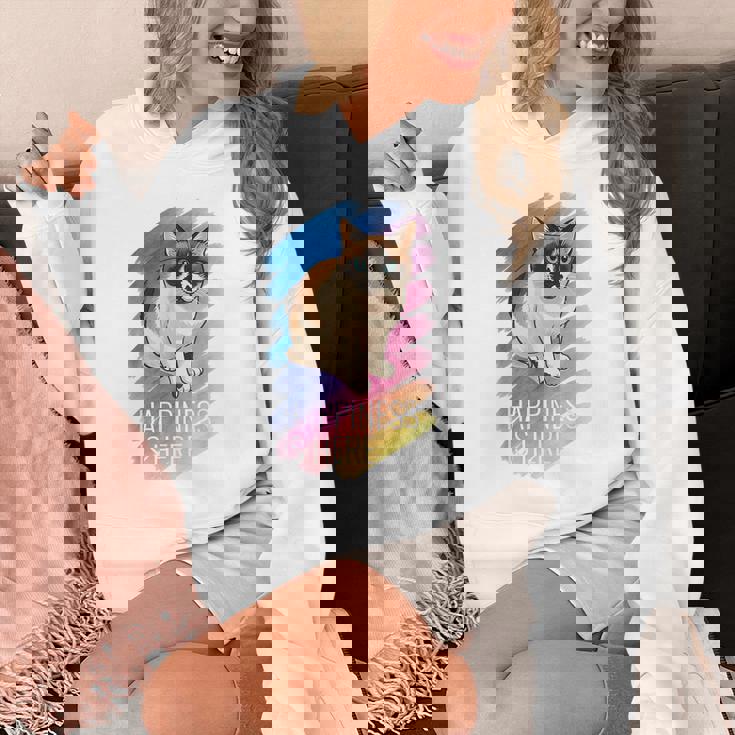 シャム猫 ラグドール ネコ 青い瞳 ブルーアイ かわいい 癒し 幸せ 前向き 猫好き グラデーション パーカー