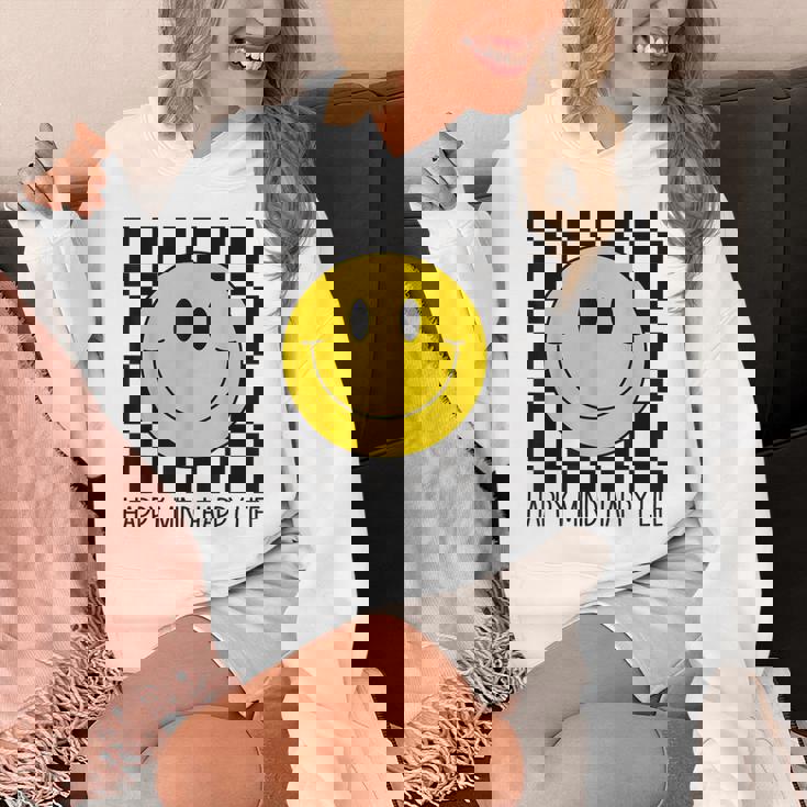 ハッピーマインド ハッピーライフ 70年代 スマイルチェック ハッピースマイルフェイス パーカー