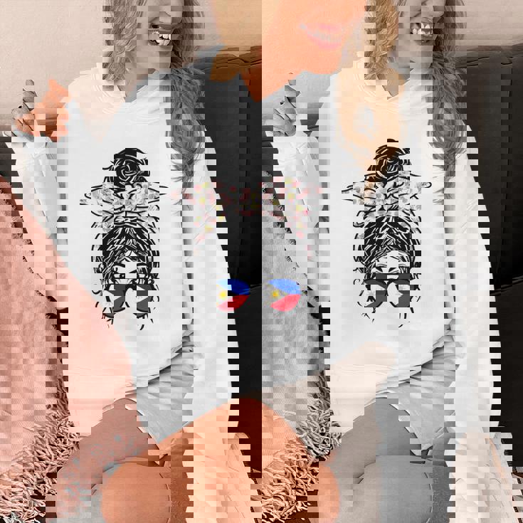 フィリピン 散らかった団子 バンダナ付き フィリピン国旗グラス 長袖tシャツ パーカー