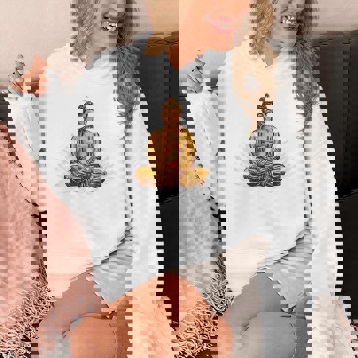 ブッダ 国際ヨガデー バックプリント パーカー