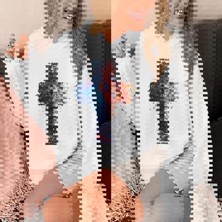 ユダのライオン、イエス・キリストの十字架、キリスト教信仰のグラフィック。 パーカー