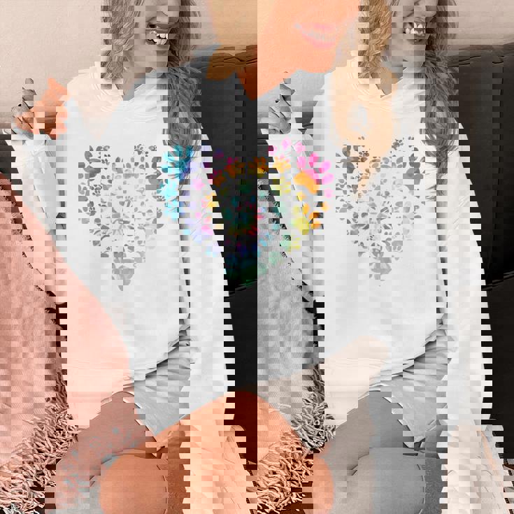 バックプリント 犬の足跡 犬 ペット 足跡 プリント 長袖tシャツ パーカー