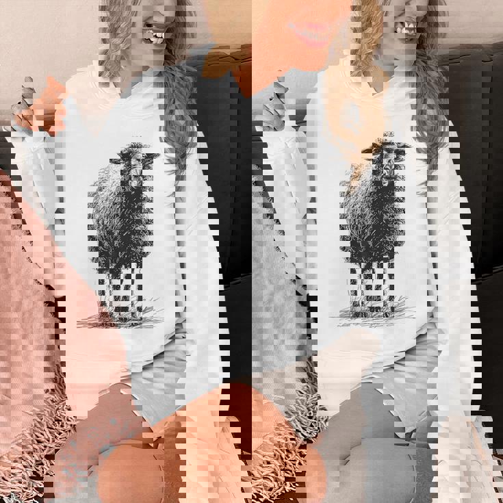 羊 アニマルプリント 動物園 ドローイング アート 絵画 羊 パーカー