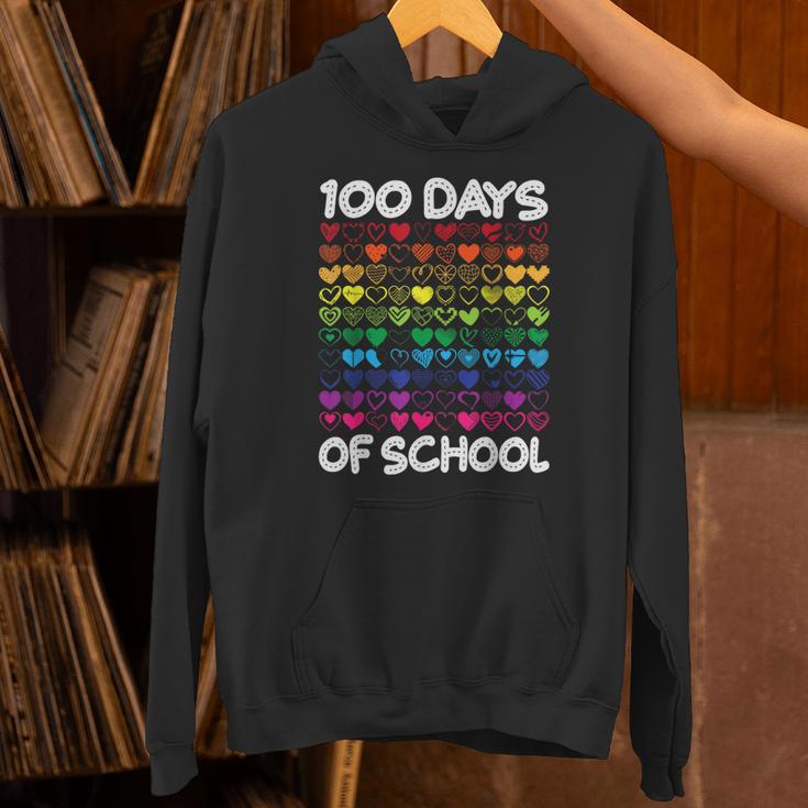 100 Days Of School Heart Love Teacher Or Student 100th Day Unisex Hoodie, gift for family, gift for coworker