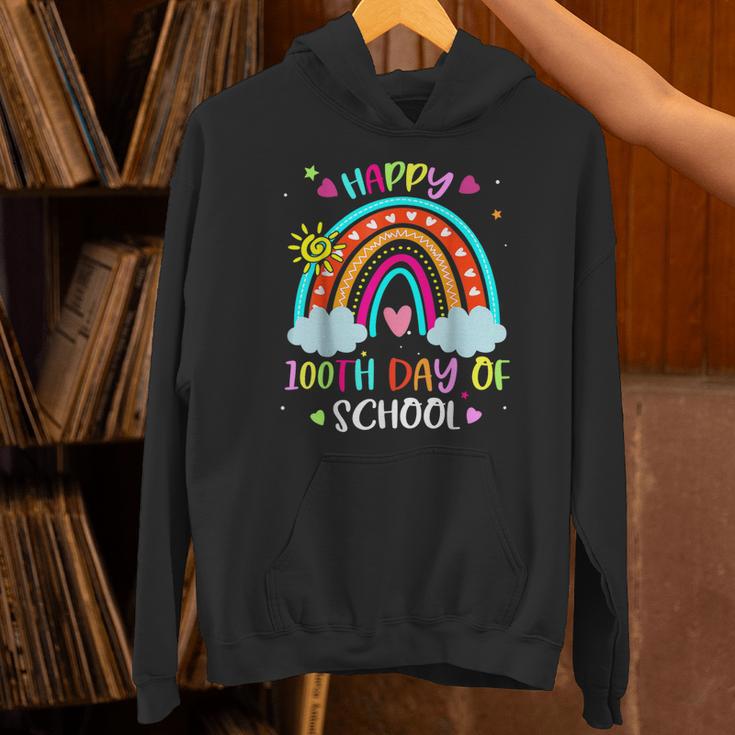 100th Day Of School Rainbow Happy 100 Days Smarter Teacher Unisex Hoodie, gift for family, gift for coworker