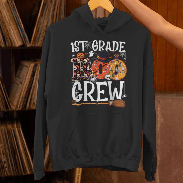 1st Grade Boo Crew Cute Ghost Halloween Teacher Kids Unisex Hoodie, gift for family, gift for coworker