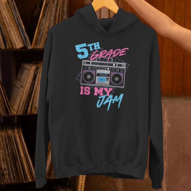 5th Grade Is My Jam Vintage 80s Boombox Teacher Student Unisex Hoodie, gift for family, gift for coworker