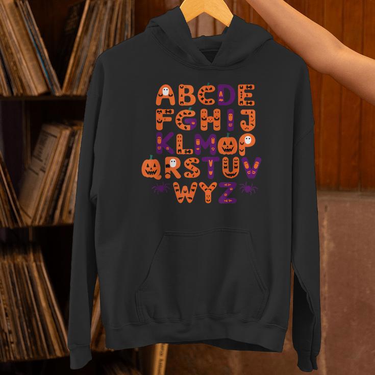 ABCs Learning Kindergarten Teacher Halloween Alphabet Unisex Hoodie, gift for family, gift for coworker ABCs Learning Kindergarten Teacher Halloween Alphabet Unisex Hoodie, gift for family, gift for coworker