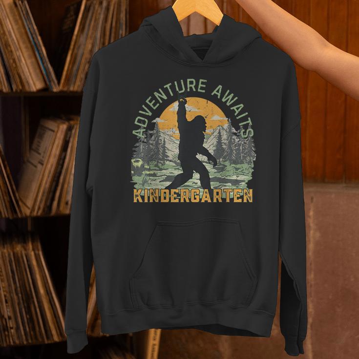 Adventure Awaits Bigfoot Teacher Kindergarten Back To School Unisex Hoodie, gift for family, gift for coworker Adventure Awaits Bigfoot Teacher Kindergarten Back To School Unisex Hoodie, gift for family, gift for coworker