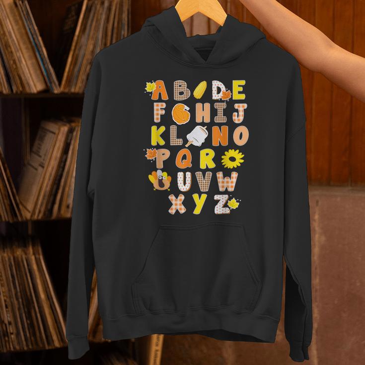 Alphabet Turkey Thanksgiving Costume Preschool Teacher Men Women Unisex Hoodie, gift for family, gift for coworker