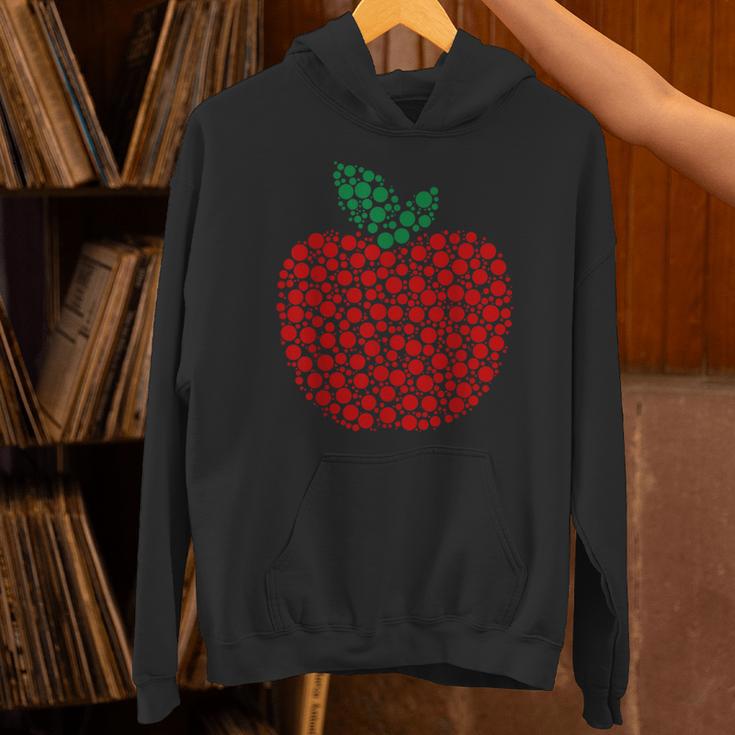 Apple Dot Pattern Art Teacher Appreciation Men Women Humor Unisex Hoodie, gift for family, gift for coworker Apple Dot Pattern Art Teacher Appreciation Men Women Humor Unisex Hoodie, gift for family, gift for coworker