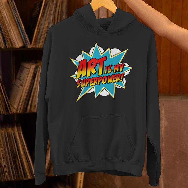Art Is My Superpower Comic Artist Art Teacher Superhero Unisex Hoodie, gift for family, gift for coworker Art Is My Superpower Comic Artist Art Teacher Superhero Unisex Hoodie, gift for family, gift for coworker