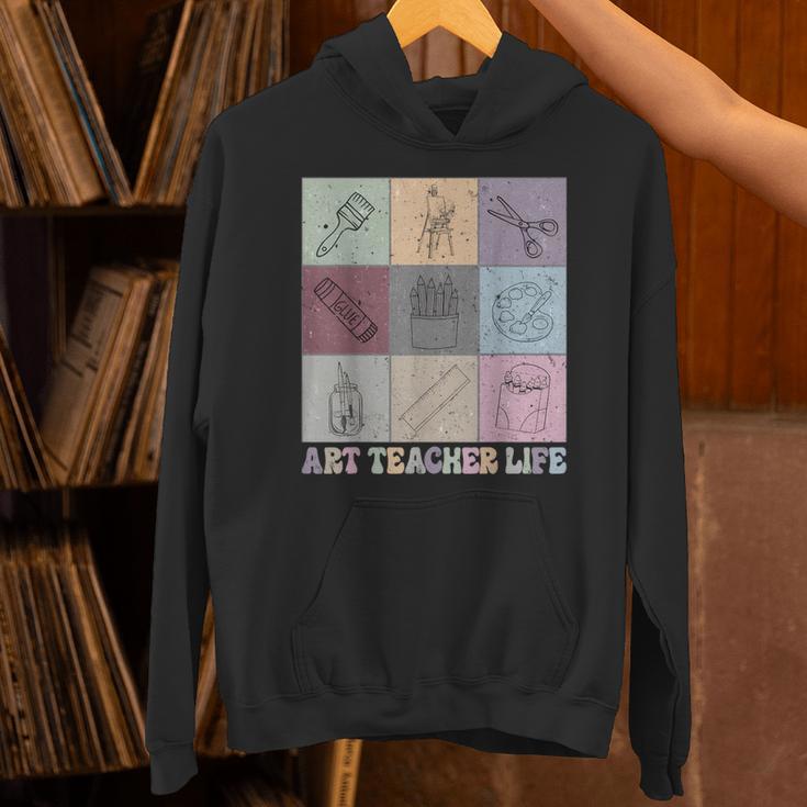 Art Teacher Life Retro Groovy Teaching Future Artists Unisex Hoodie, Future Teacher Hoodies, Groovy Teacher Hoodies, gift for family, gift for coworker