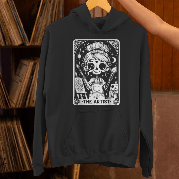Artist Tarot Card Skeleton Painter Art Teacher Witchy Unisex Hoodie, gift for family, gift for coworker Artist Tarot Card Skeleton Painter Art Teacher Witchy Unisex Hoodie, gift for family, gift for coworker