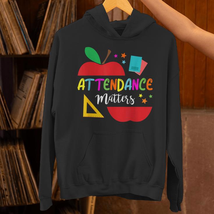 Attendance Matters Teacher Apple For Back To School Unisex Hoodie, gift for family, gift for coworker Attendance Matters Teacher Apple For Back To School Unisex Hoodie, gift for family, gift for coworker