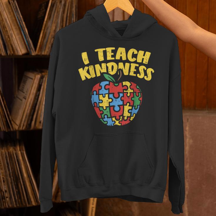 Autism Teacher Shirt I Teach Kindness Apple Puzzle Awareness Unisex Hoodie, gift for family, gift for coworker