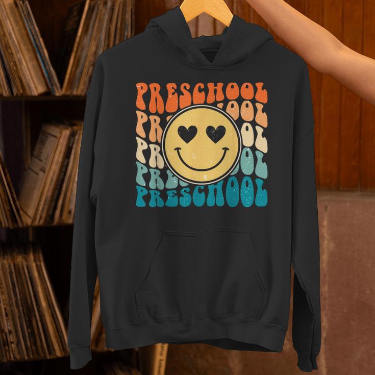 Back To School Groovy Smile Preschool Teachers Students Kids Unisex Hoodie, gift for family, gift for coworker