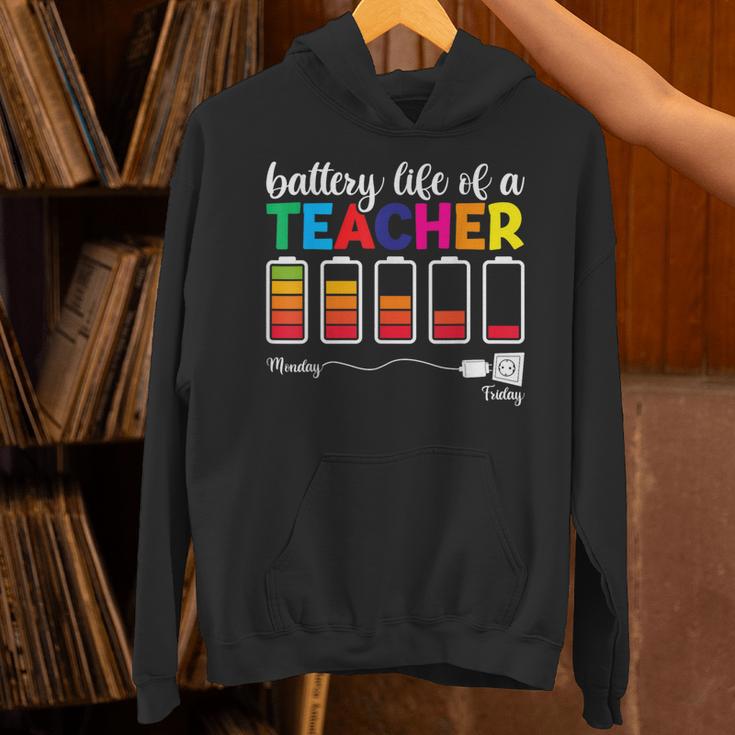 Battery Life Of a Teacher Shirt Thanksgiving Teacher Unisex Hoodie, gift for family, gift for coworker