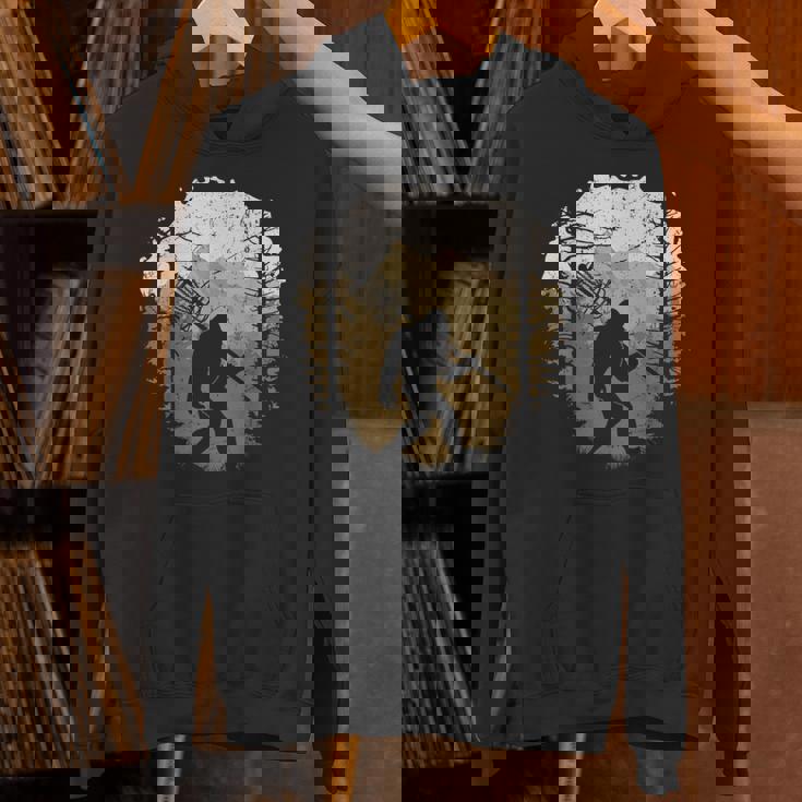 Bigfoot Disc Golf Player Sasquatch Disc Golfing Sports Unisex Hoodie