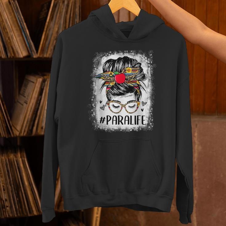 Bleached Teacher Para Life Paraprofessional Cute Messy Bun For Men Women Girls Kids Unisex Hoodie, gift for family, gift for coworker Bleached Teacher Para Life Paraprofessional Cute Messy Bun For Men Women Girls Kids Unisex Hoodie, gift for family, gift for coworker