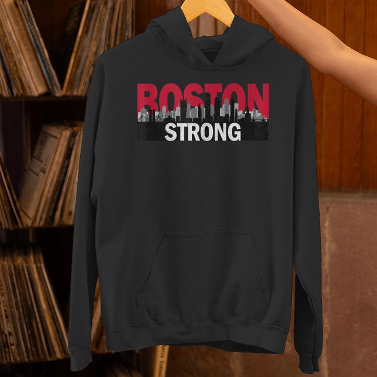 Boston Strong Logo Vintage Boston City Skyline Unisex Hoodie, gift for family, gift for coworker