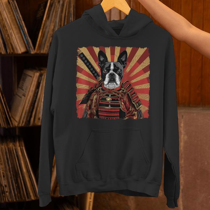 Boston Terrier Dog Japanese Art Samurai Ukiyo-e Unisex Hoodie, gift for family, gift for coworker