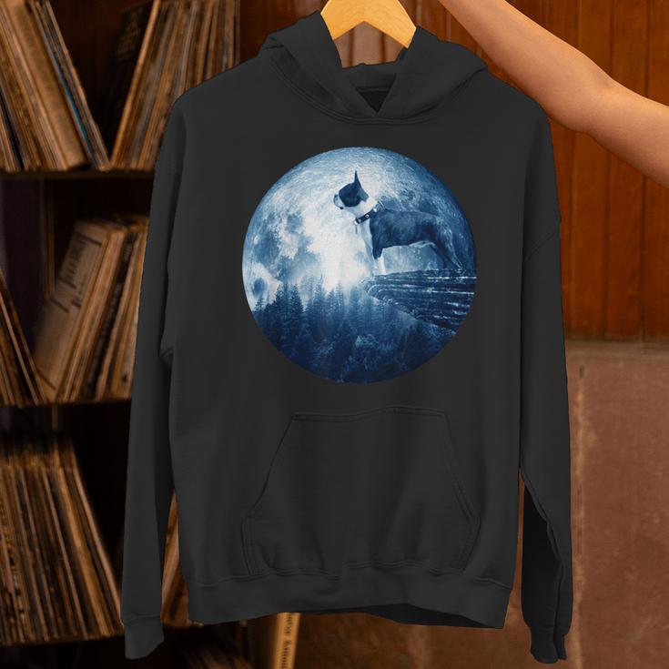 Boston Terrier Dog Moon Dog Mom Dad Women Men Dog Lovers Unisex Hoodie, Boston Terrier Mom Hoodies, Boston Terrier Dad Hoodies, gift for family, gift for coworker
