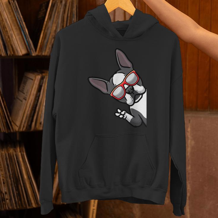 Boston Terrier Dog From Side Boston Bull Unisex Hoodie, gift for family, gift for coworker