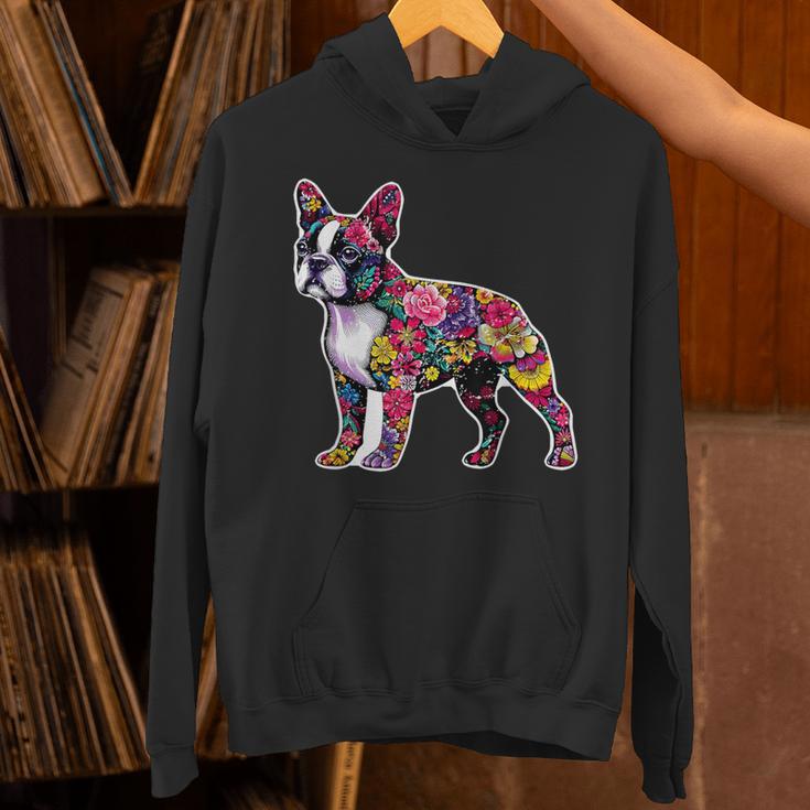 Boston Terrier Floral Dog Lover Vintage Distressed For Men Women Kids Unisex Hoodie, gift for family, gift for coworker