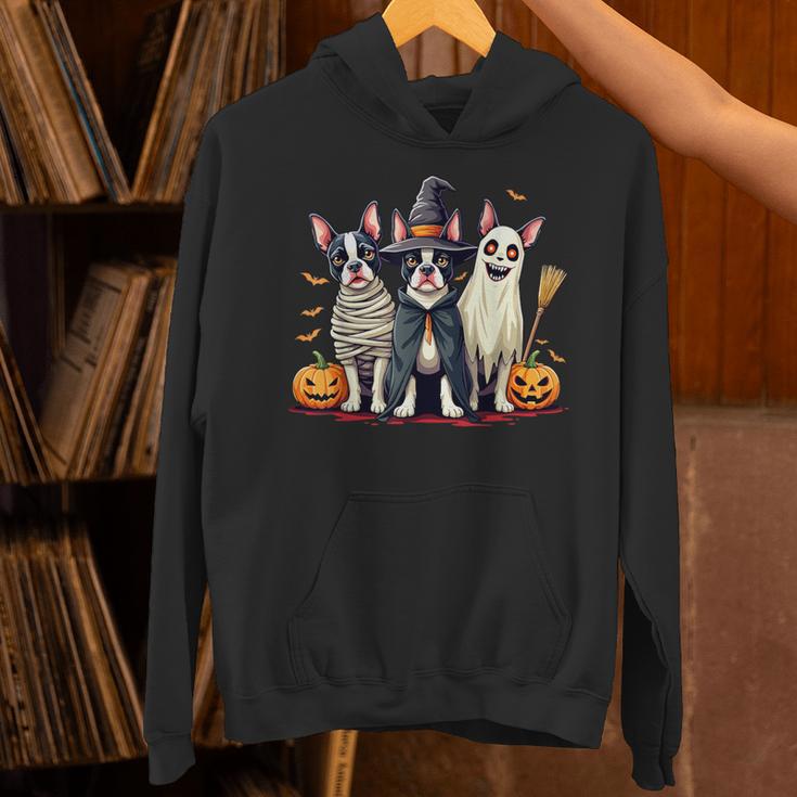 Boston Terrier Halloween Costume Mummy Witch Ghost Dog Lover For Men Women Kids Unisex Hoodie, Boston Terrier Ghost Hoodies, Boston Terrier Halloween Hoodies, gift for family, gift for coworker