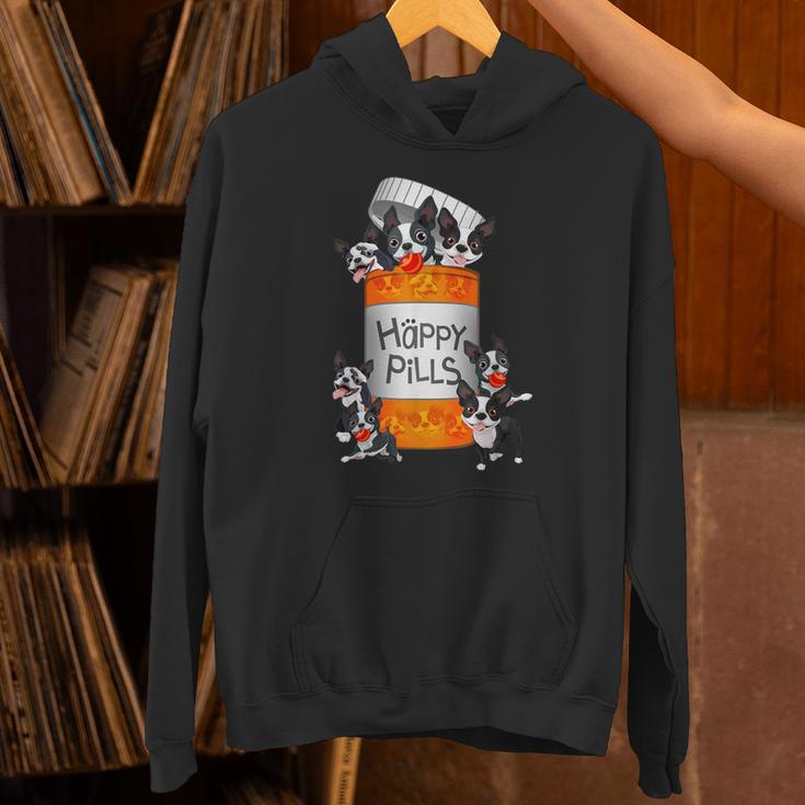 Boston Terrier Happy Pills T-Shirt Unisex Hoodie, gift for family, gift for coworker