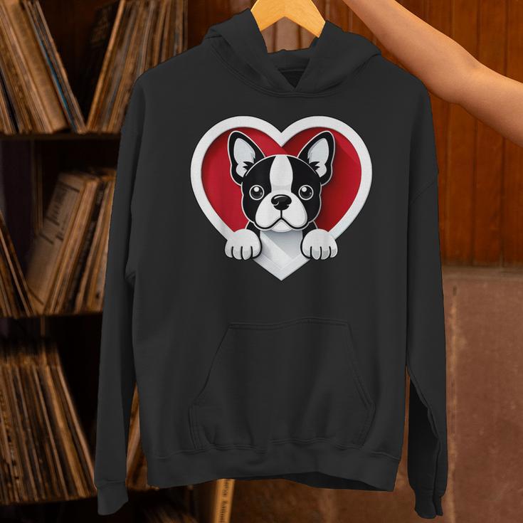 Boston Terrier Heart Cute Puppy Lover Or Dog Owner Unisex Hoodie, gift for family, gift for coworker