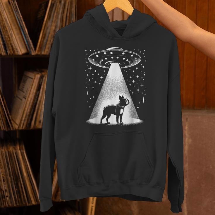 Boston Terrier Mom Dad Dog Alien UFO For Men Women Unisex Hoodie, Boston Terrier Mom Hoodies, Boston Terrier Dad Hoodies, gift for family, gift for coworker