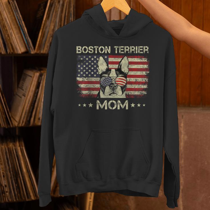 Boston Terrier Mom Dog Lovers American Flag 4th Of July Unisex Hoodie, Boston Terrier Mom Hoodies, American Boston Terrier Hoodies, Boston Terrier 4th Of July Hoodies, gift for family, gift for coworker