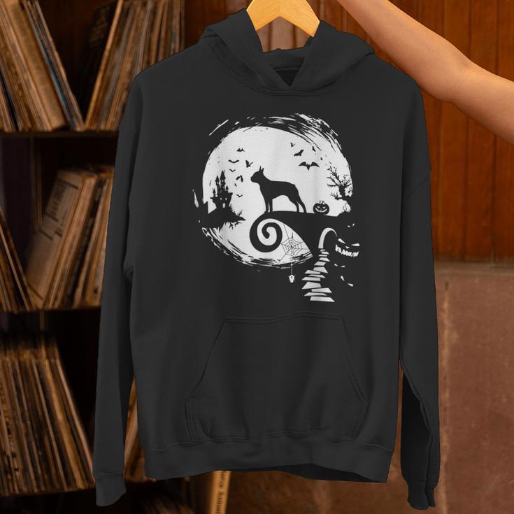 Boston Terrier And Moon Halloween Costume Dog Lover Unisex Hoodie, Boston Terrier Halloween Hoodies, gift for family, gift for coworker