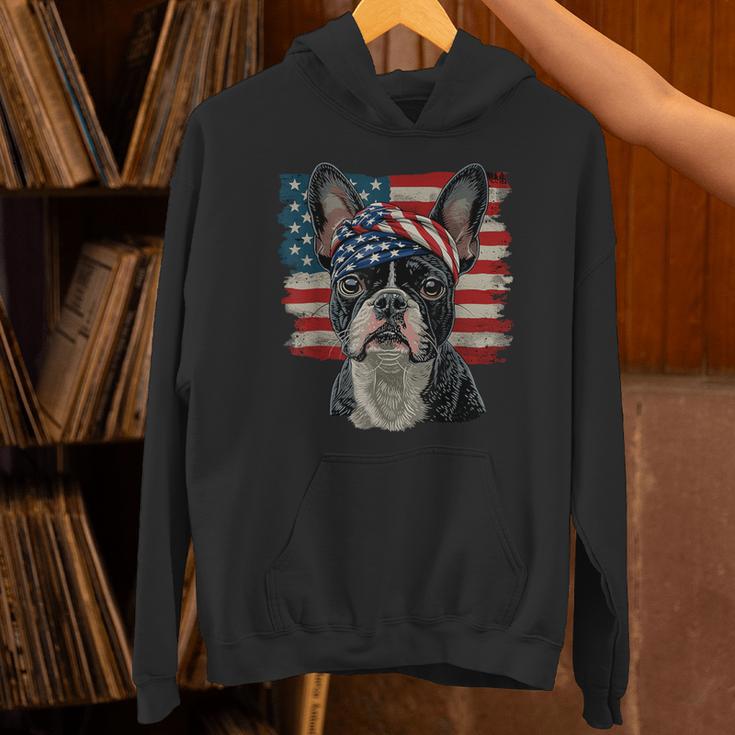 Boston Terrier Patriotic 4th Of July USA American Flag Unisex Hoodie, Patriotic Boston Terrier Hoodies, American Boston Terrier Hoodies, Boston Terrier 4th Of July Hoodies, gift for family, gift for coworker