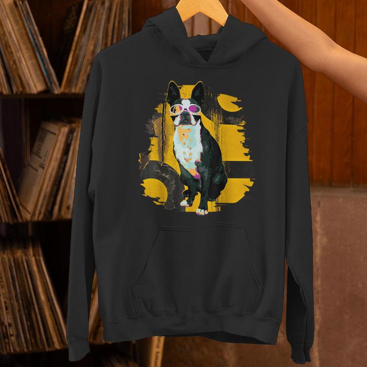 Boston Terrier s Mid-Century Modern Art s Street Grunge Unisex Hoodie, gift for family, gift for coworker