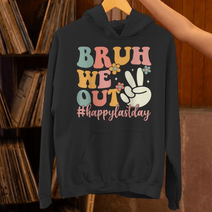 Bruh We Out Teacher Retro Last Day Of School Boys Girls Kids Unisex Hoodie, gift for family, gift for coworker