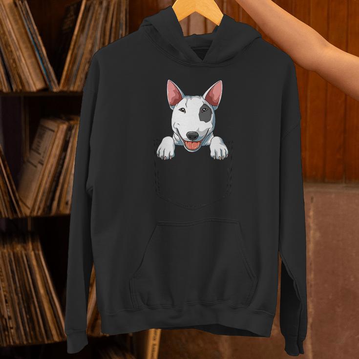 Bull Terrier Pocket Bull Terrier Peeking Out Pocket Unisex Hoodie, gift for family, gift for coworker