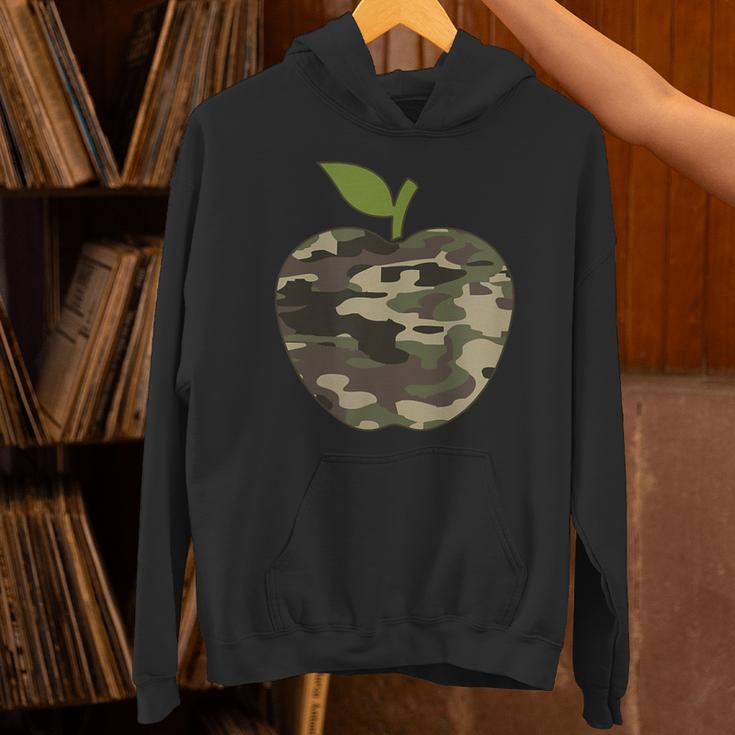 Camo Apple Camouflage Clothing School Student Camo Teacher Men Women Kids Unisex Hoodie, gift for family, gift for coworker
