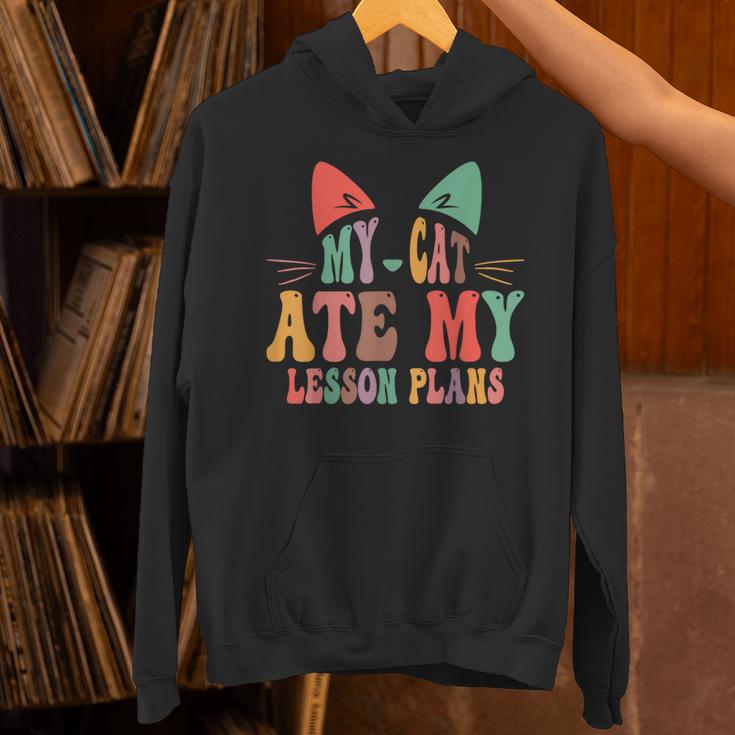 My Cat Ate My Lesson Plans Teacher Sarcastic Unisex Hoodie, gift for family, gift for coworker