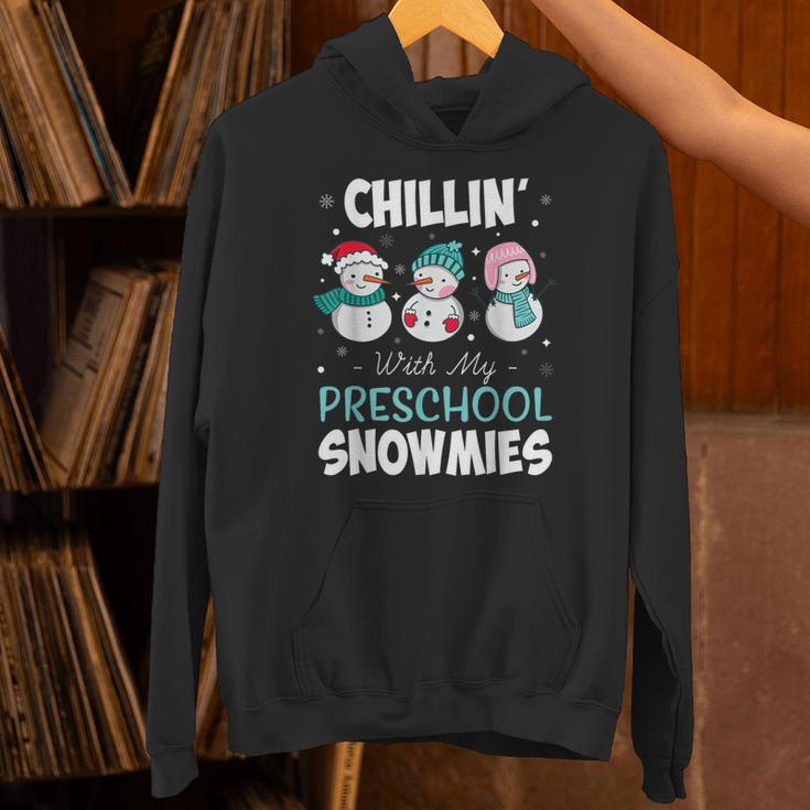 Chillin' With My Preschool Snowmies Teacher Christmas Men Women Kids Unisex Hoodie, gift for family, gift for coworker Chillin' With My Preschool Snowmies Teacher Christmas Men Women Kids Unisex Hoodie, gift for family, gift for coworker