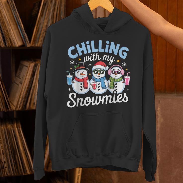 Chillin With My Snowmie Women Christmas Snowman Teacher Snow Unisex Hoodie, gift for family, gift for coworker Chillin With My Snowmie Women Christmas Snowman Teacher Snow Unisex Hoodie, gift for family, gift for coworker