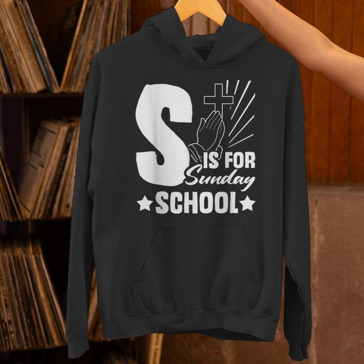 Christian Teacher S Is For Sunday School Essentials Unisex Hoodie, gift for family, gift for coworker